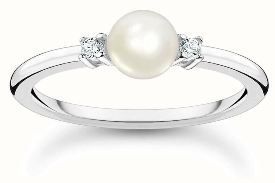 Jewelry Thomas Sabo Jewellery | Thomas Sabo Sterling Silver Pearl Cubic Zirconia Ring