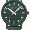 Men'S Mondaine | Mondaine Essence 41Mm | Park Green Strap | Green Dial