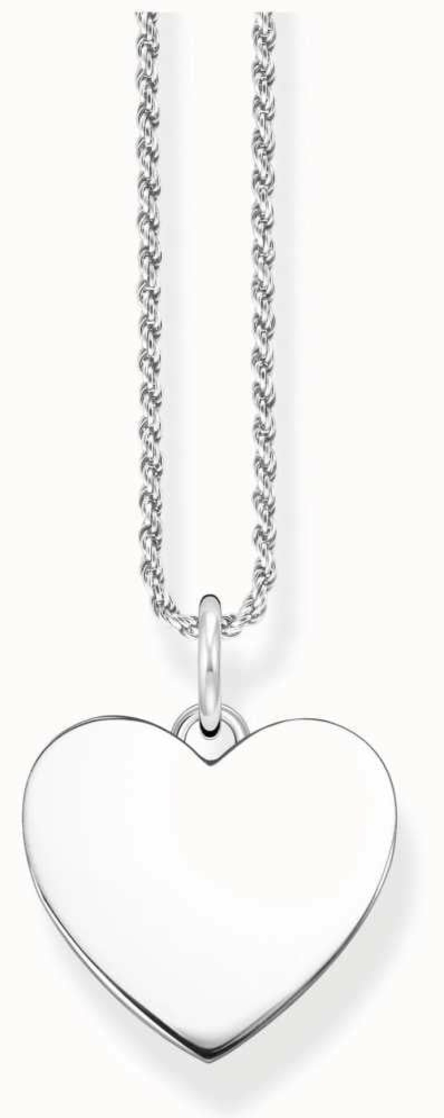 Jewelry Thomas Sabo Jewellery | Thomas Sabo Sterling Silver Plain Heart Twist Chain Necklace 50Cm