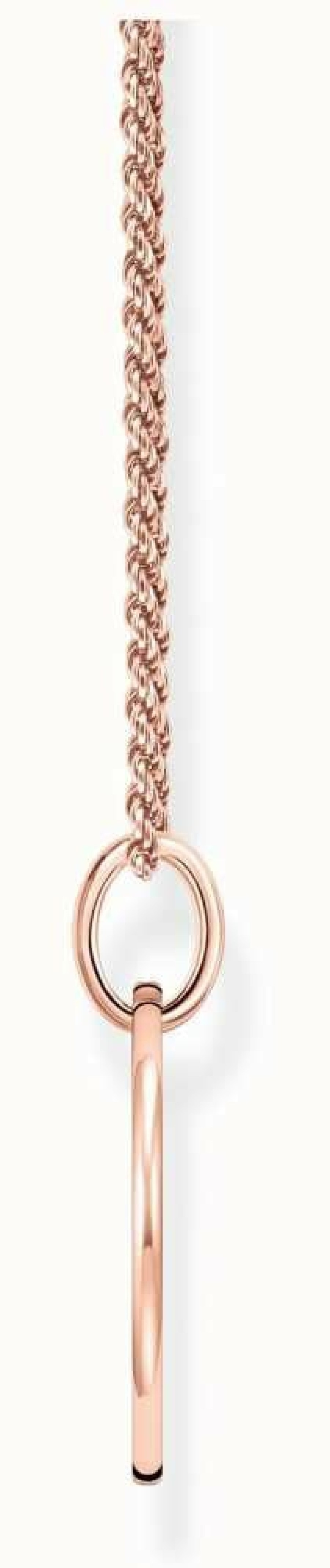 Jewelry Thomas Sabo Jewellery | Thomas Sabo Rose Gold Plain Heart Twist Chain Necklace 50Cm