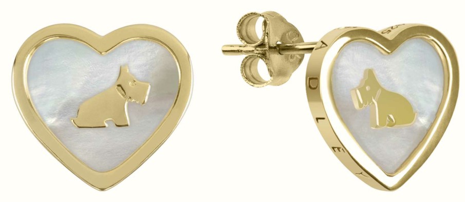 Jewelry Radley Jewellery | Radley Jewellery Fashion | Sterling Silver Gold Plated Heart Stud Earrings