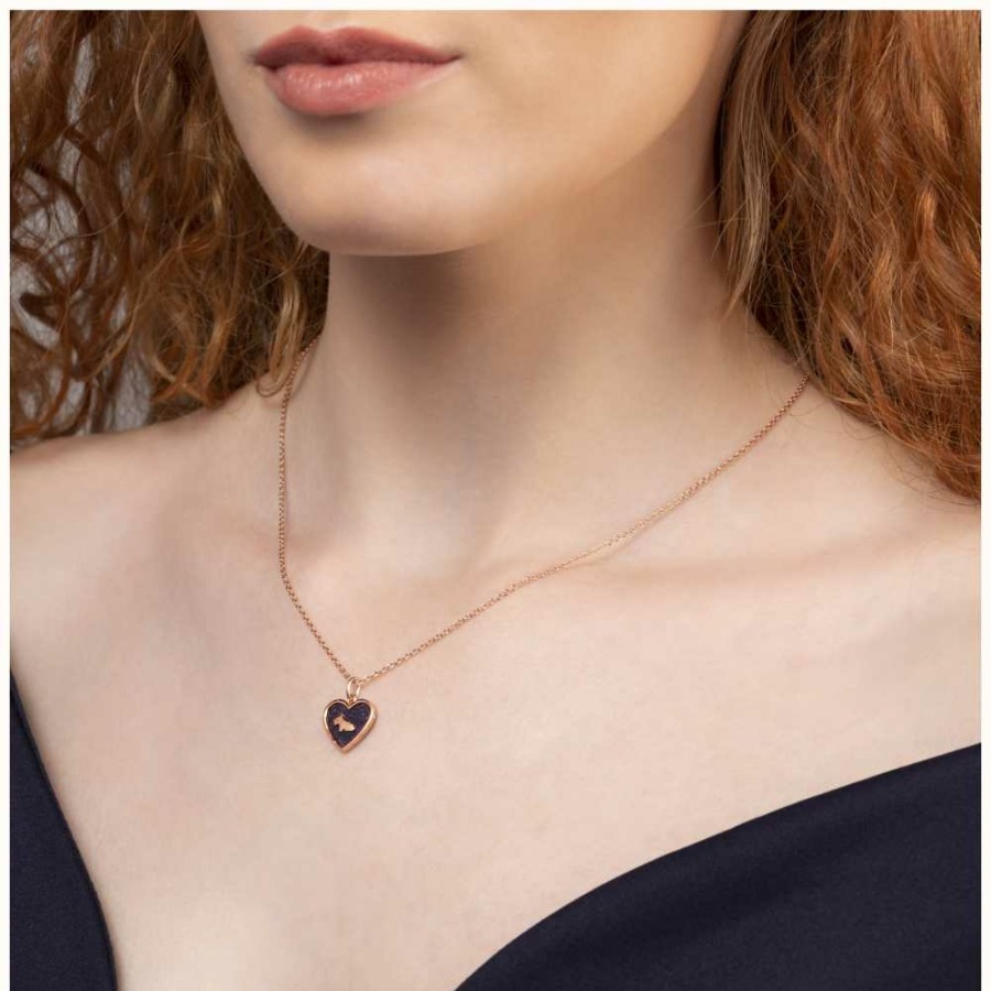 Jewelry Radley Jewellery | Radley Jewellery Fashion Heart Shaped Pendant Rose Gold Necklace