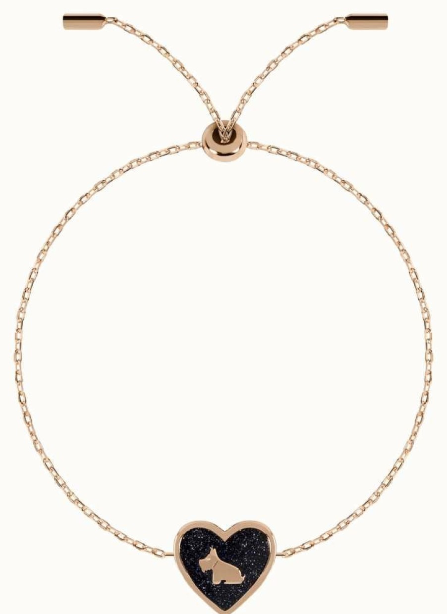 Jewelry Radley Jewellery | Radley Jewellery Fashion | Rose Gold Plated Sterling Silver Bracelet | Glitter Heart Charm