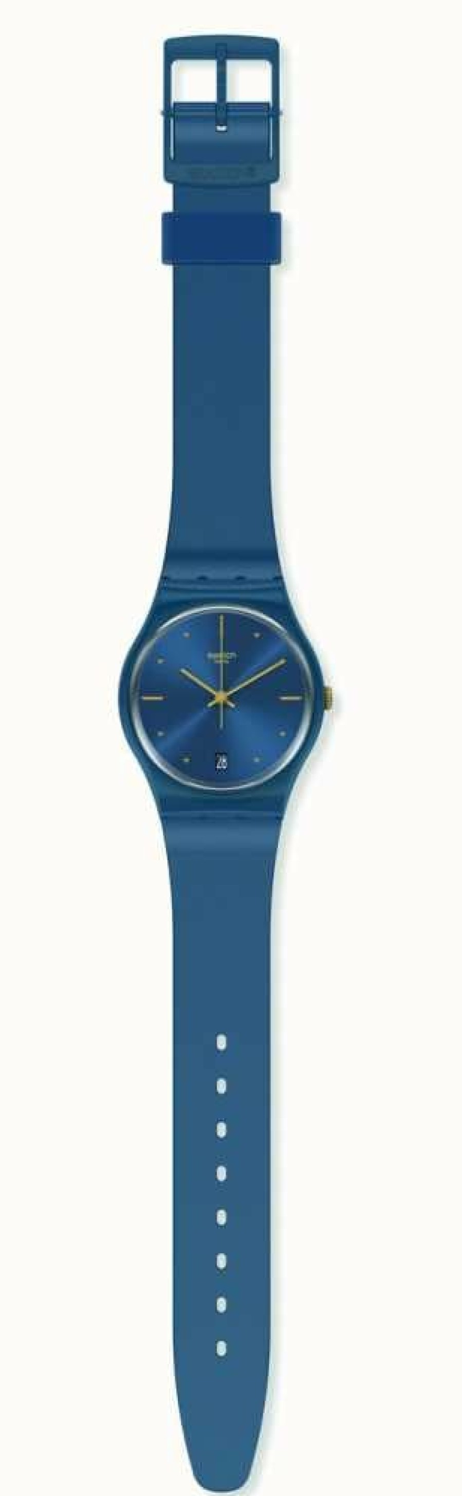 Men'S Swatch | Swatch Pearlyblue Silicone Strap Watch