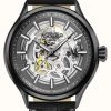 Men'S Roamer | Roamer Competence Skeleton Iii Black Leather Strap