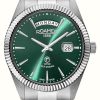 Men'S Roamer | Roamer Primeline Day Date Green Dial With Steel Bracelet