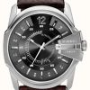 Men'S Diesel | Diesel Men'S Brown Leather Strap Watch