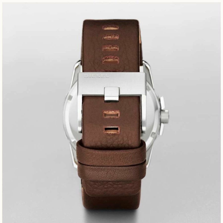 Men'S Diesel | Diesel Men'S Brown Leather Strap Watch