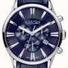 Men'S Roamer | Roamer Superior Chrono Blue Dial Blue Leather Strap