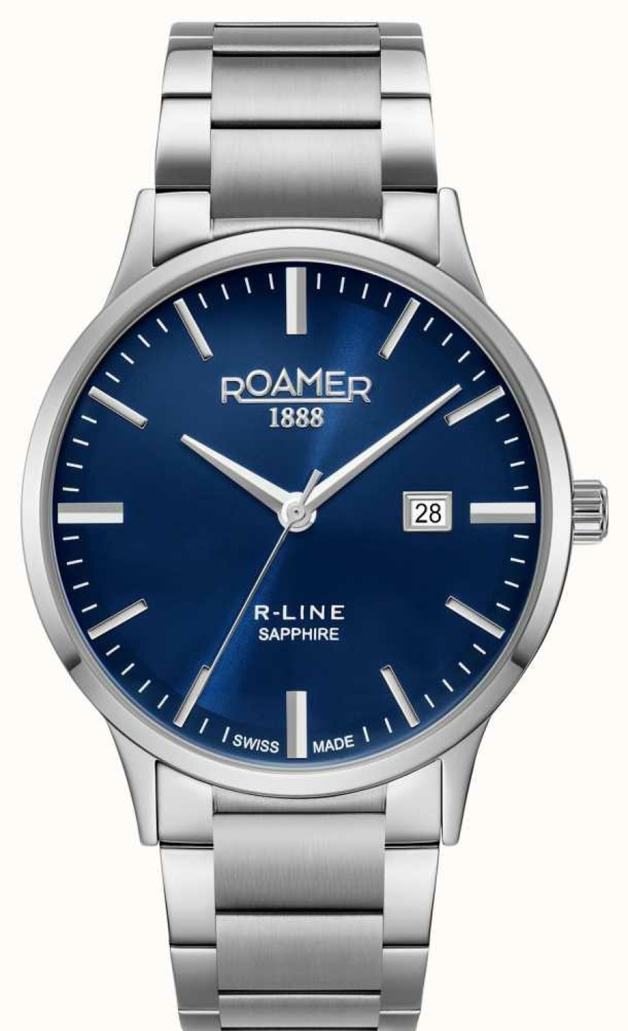 Men'S Roamer | Roamer R-Line Classic Blue Dial Steel Bracelet