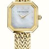 Women'S Herbelin | Herbelin Octogone (22Mm) White Mother Of Pearl Dial / Gold Plated Bracelet