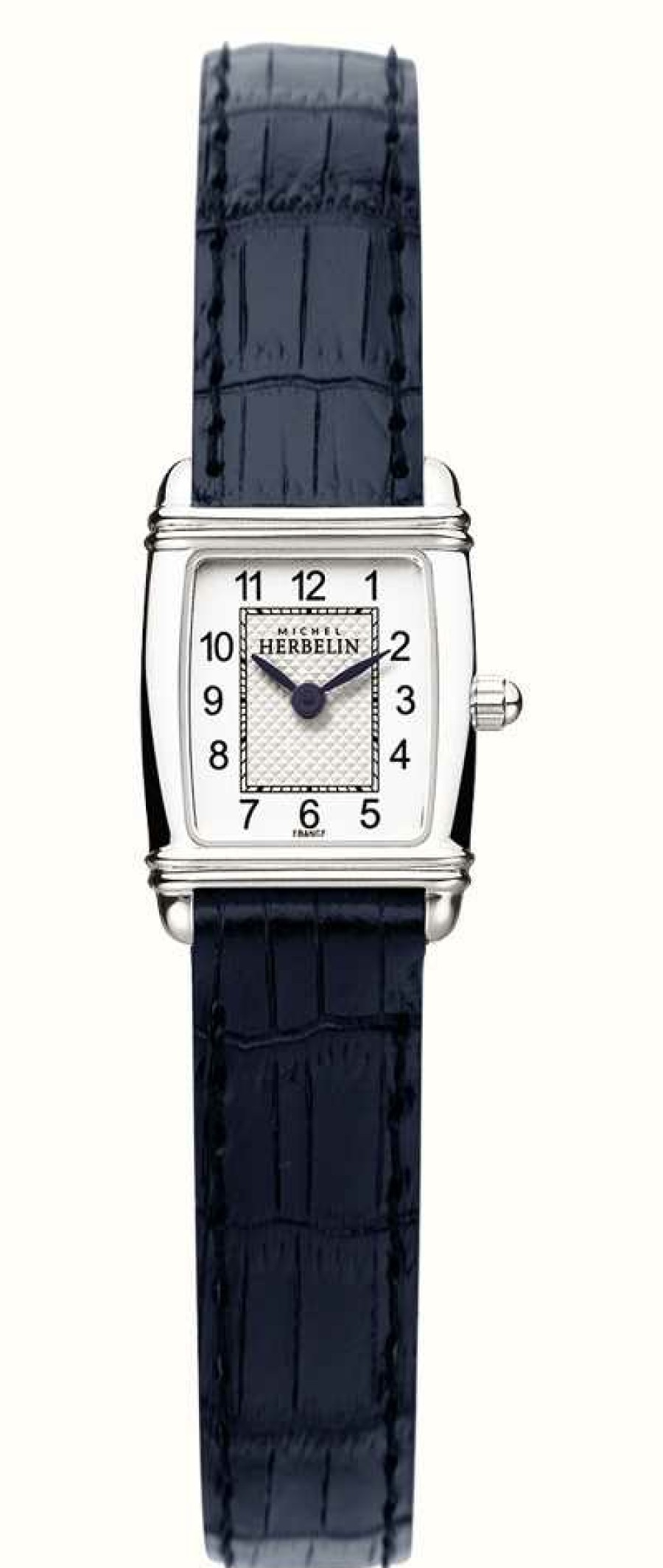 Women'S Herbelin | Herbelin Art Deco | Women'S Blue Leather Strap | White Dial