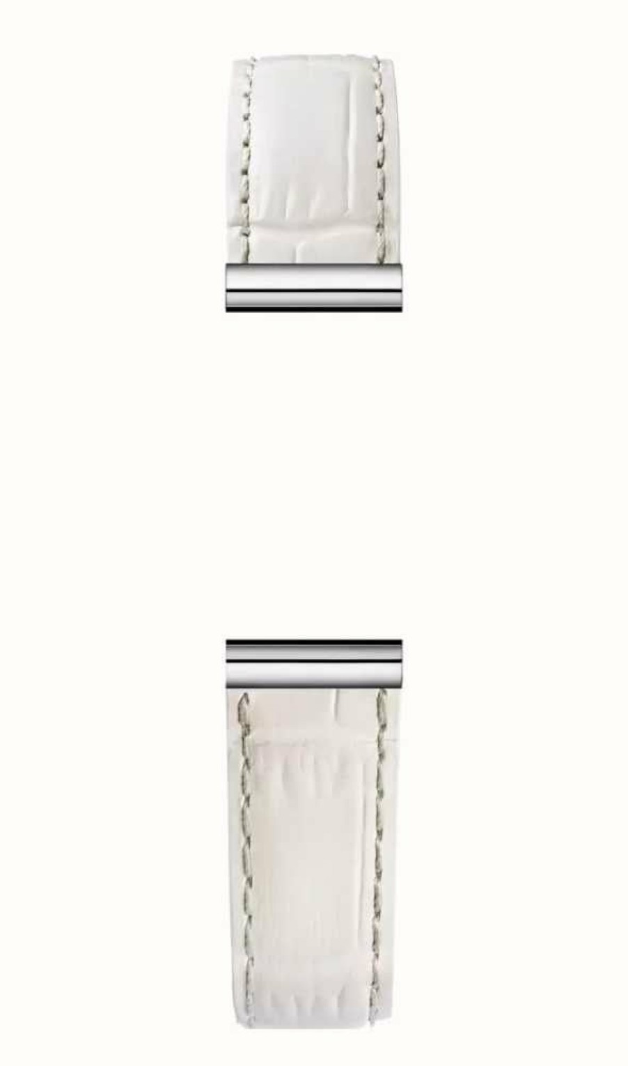 Women'S Herbelin | Herbelin Antares Interchangeable Watch Strap - Croc Textured White Leather / Stainless Steel - Strap Only