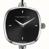 Women'S Herbelin | Herbelin Fil Women'S Square Black Dial Stainless Steel Bracelet