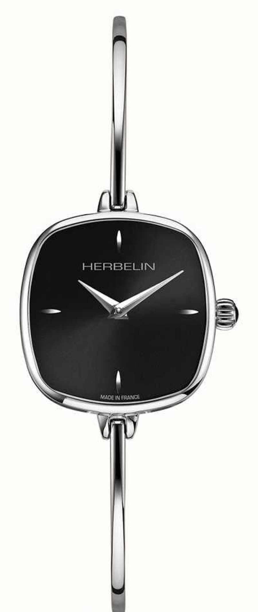 Women'S Herbelin | Herbelin Fil Women'S Square Black Dial Stainless Steel Bracelet