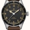 Men'S Hamilton | Hamilton Khaki Aviation Pilot Pioneer Automatic (38Mm) Black Dial / Brown Leather