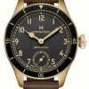 Men'S Hamilton | Hamilton Khaki Aviation Pilot Pioneer Bronze Automatic (43Mm) Black Dial / Brown Leather