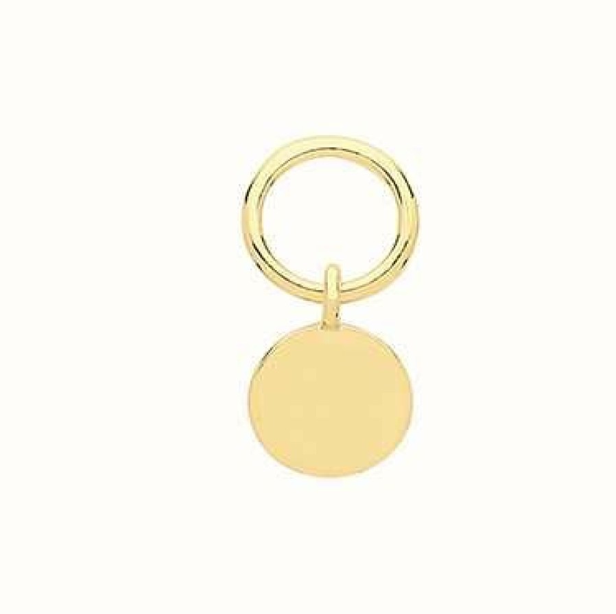 Jewelry James Moore | James Moore Th 9Ct Yellow Gold Circle Disc Earring Charm