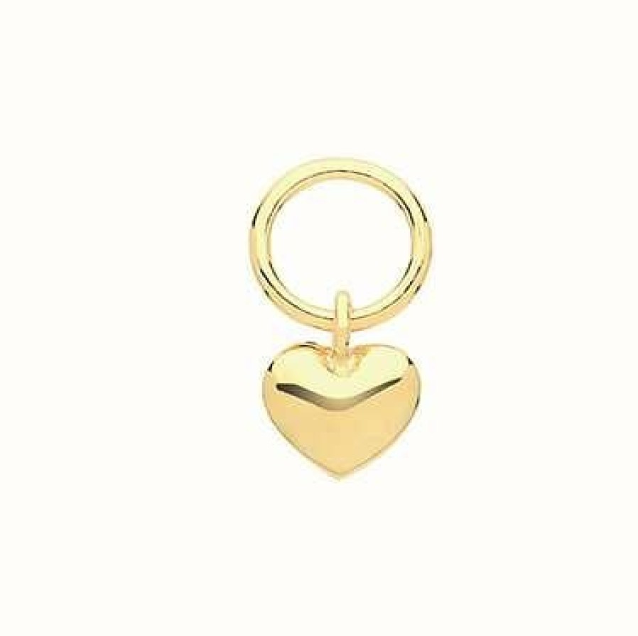 Jewelry James Moore | James Moore Th 9Ct Yellow Gold Heart Earring Charm