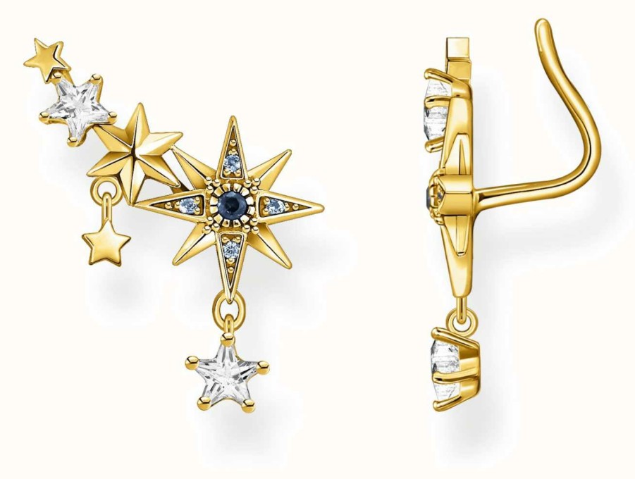 Jewelry Thomas Sabo Jewellery | Thomas Sabo Royalty Stars Gold Plated Ear Climbers