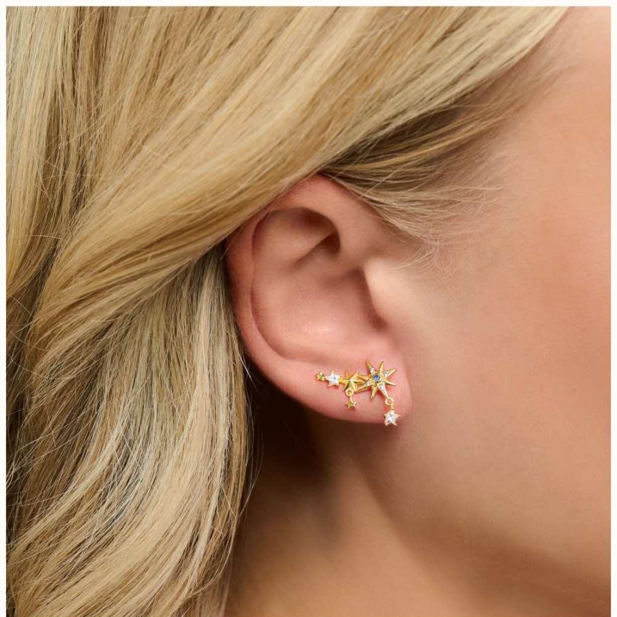 Jewelry Thomas Sabo Jewellery | Thomas Sabo Royalty Stars Gold Plated Ear Climbers