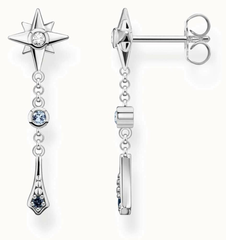 Jewelry Thomas Sabo Jewellery | Thomas Sabo Royalty Star Sterling Silver Drop Stud Earrings