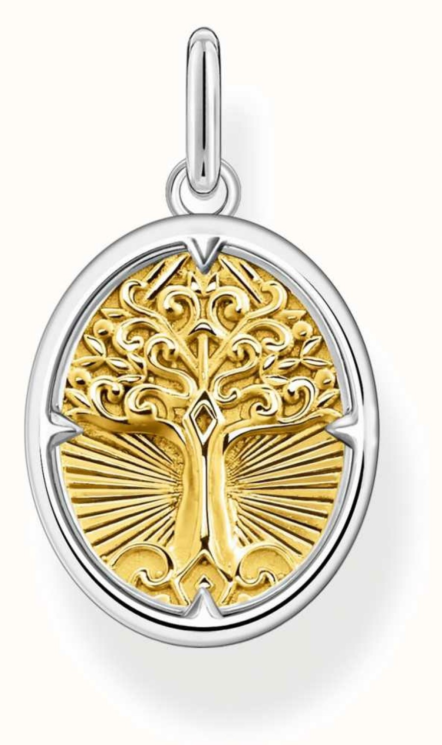 Jewelry Thomas Sabo Jewellery | Thomas Sabo Tree Of Love Oval Gold Plated Sterling Silver Pendant