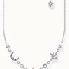 Jewelry Thomas Sabo Jewellery | Thomas Sabo Royalty Star And Moon Sterling Silver Cubic Zirconia Necklace 40-45 Cm