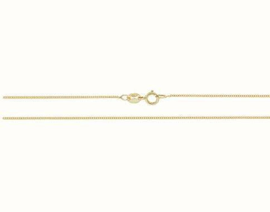 Jewelry James Moore | James Moore Th 9Ct Yellow Gold Close Curb Chain 18"