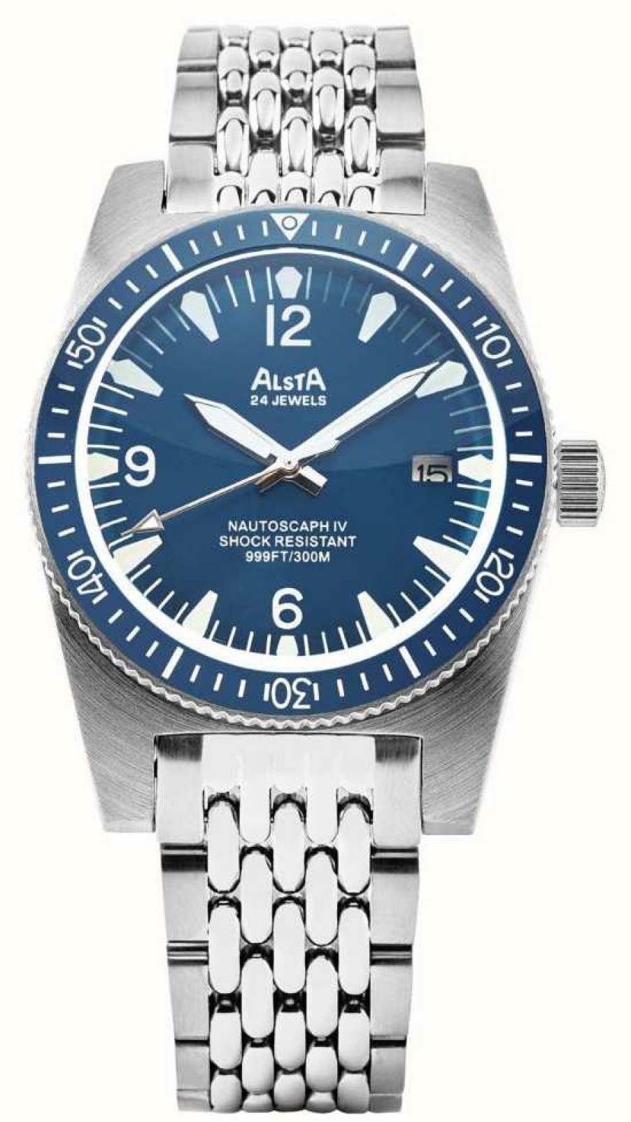 Men'S Alsta | Alsta Nautoscaph Iv Automatic (300M) Blue Dial / Stainless Steel