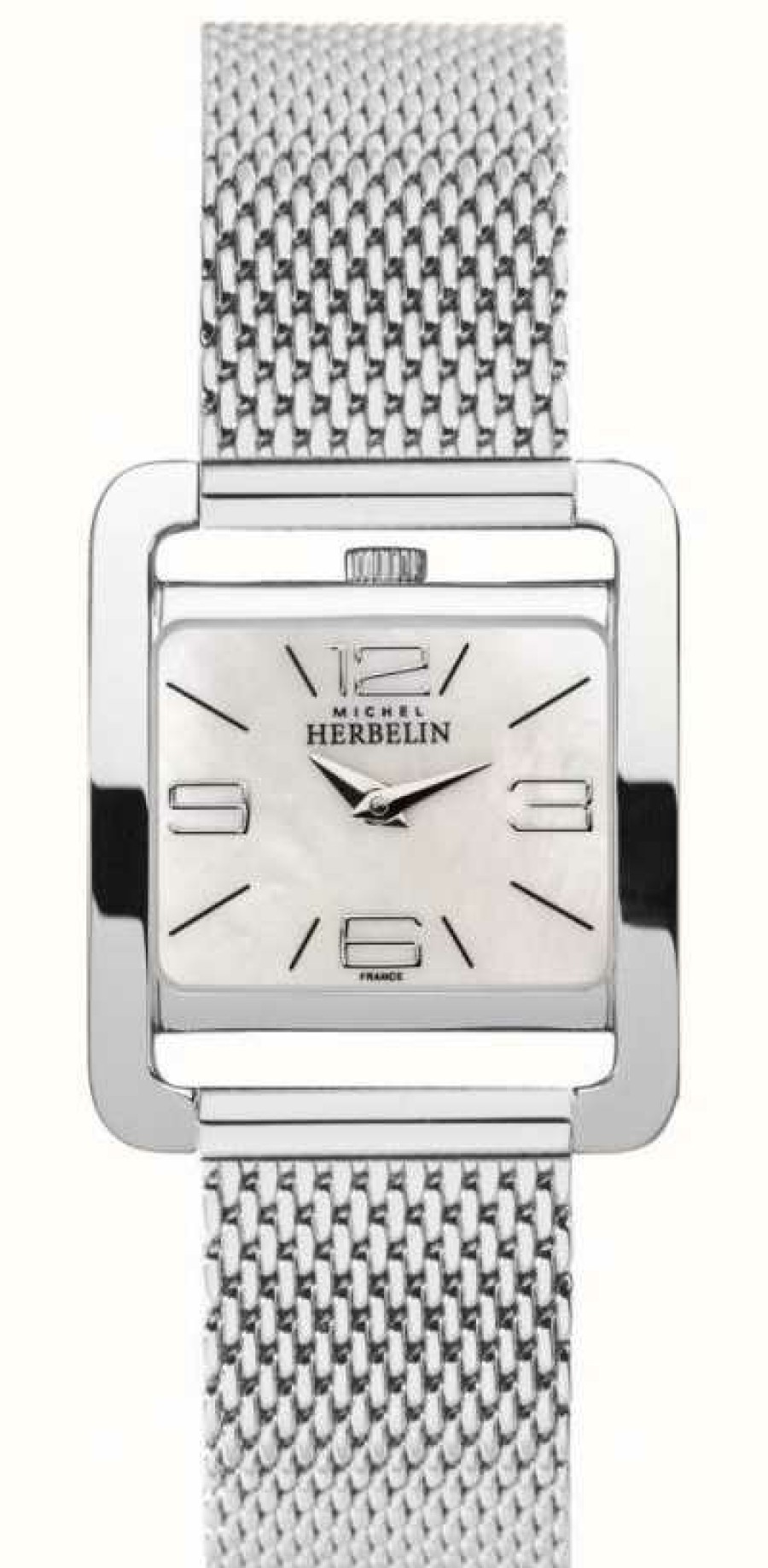 Women'S Herbelin | Herbelin V Avenue Mother Of Pearl Dial / Stainless Steel Mesh