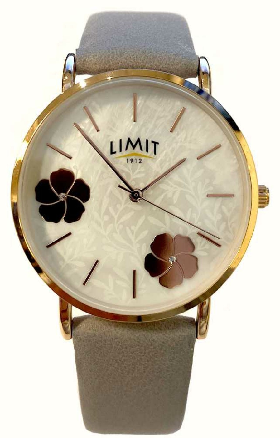 Women'S Limit | Limit Flower Dial Mother Of Pearl / Grey Leather