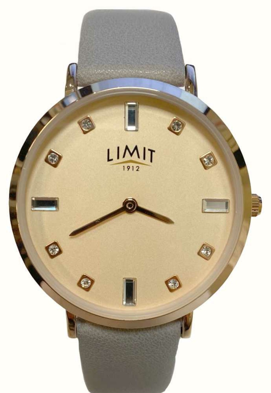 Women'S Limit | Limit Classic Crystal Dial / Grey Leather