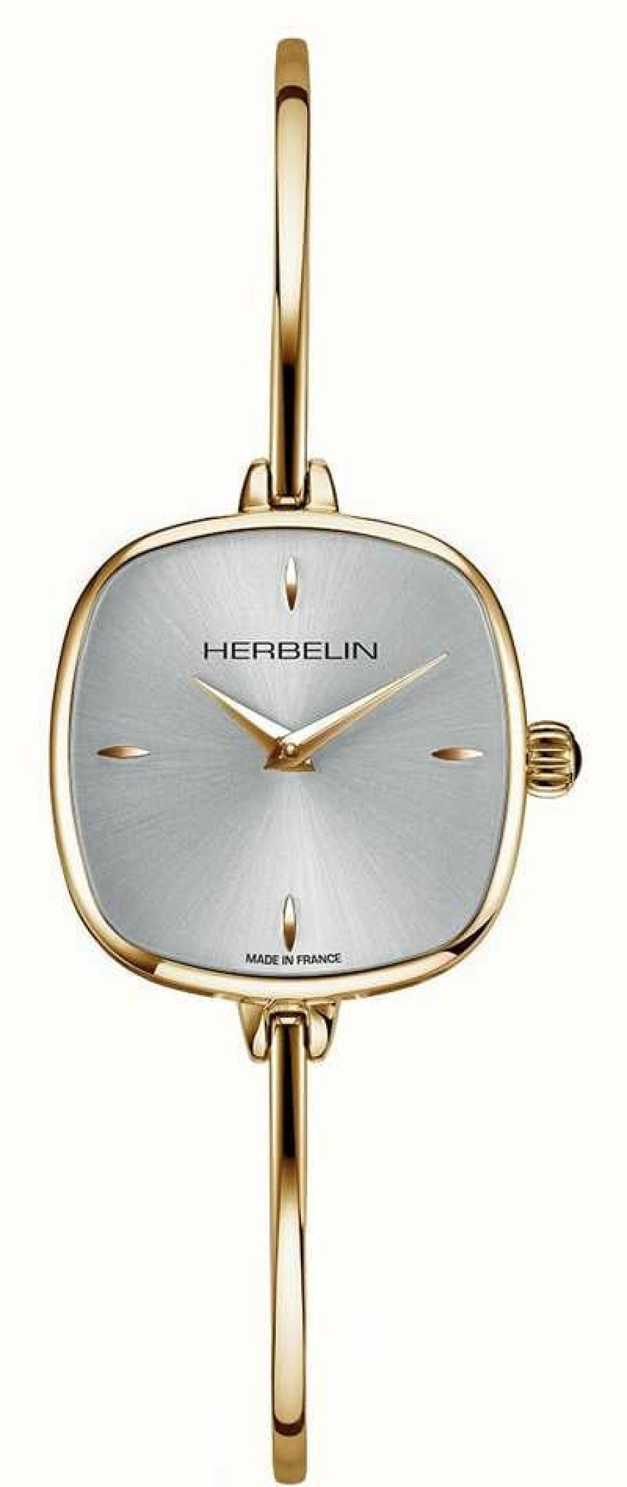 Women'S Herbelin | Herbelin Fil Women'S Silver Dial Gold Pvd Bangle Bracelet Watch