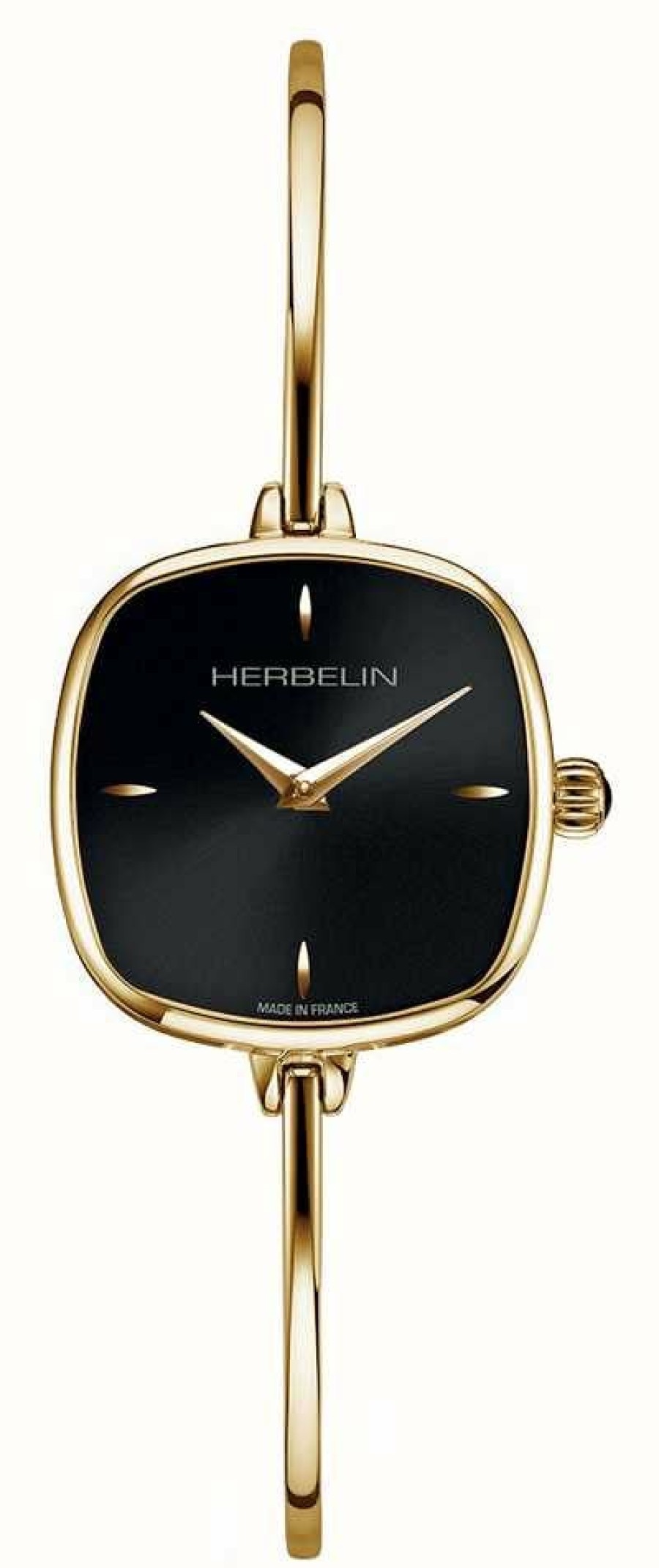 Women'S Herbelin | Herbelin Fil Women'S Black Dial Gold Pvd Bangle Bracelet Watch