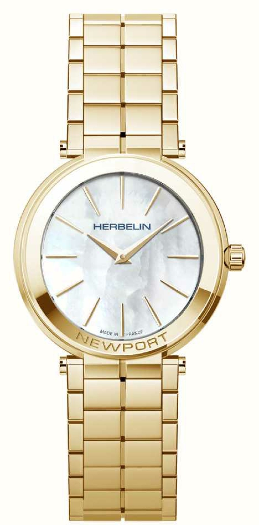 Women'S Herbelin | Herbelin Newport Slim (32Mm) Mother Of Pearl Dial / Gold Pvd Bracelet