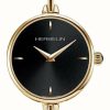 Women'S Herbelin | Herbelin Fil Women'S Black Dial Gold Pvd Bangle Watch