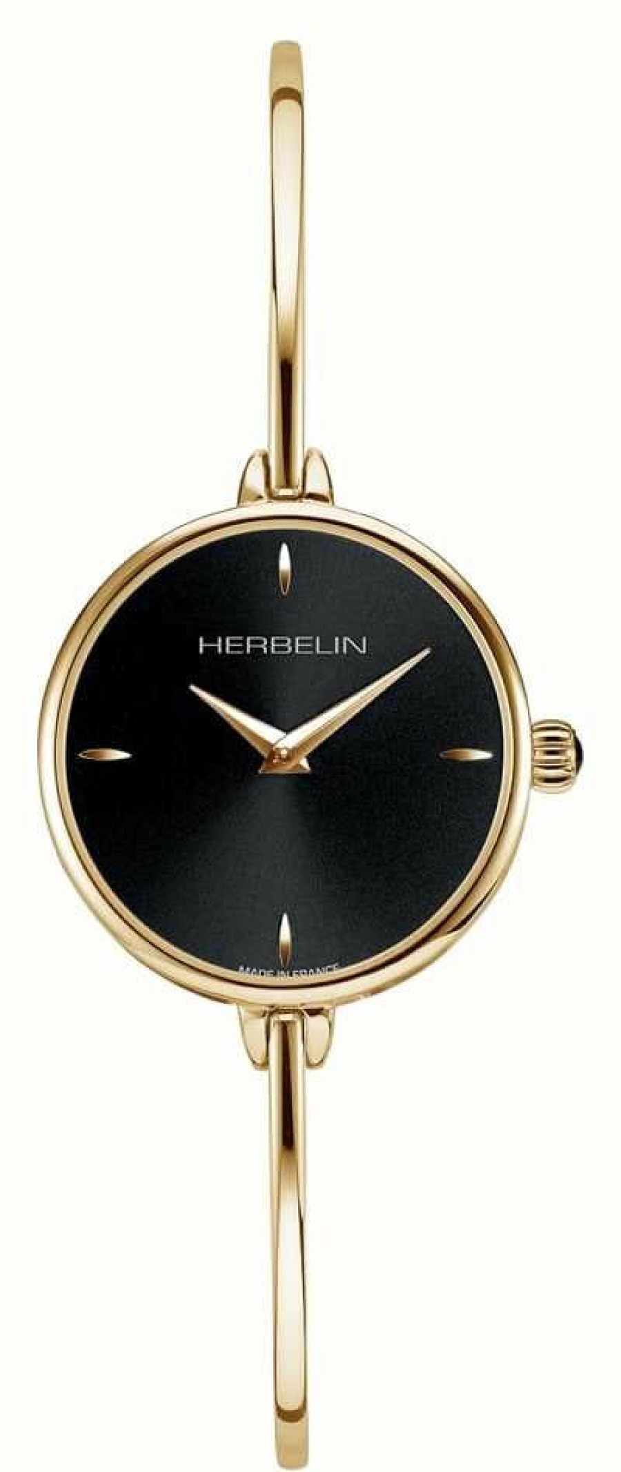 Women'S Herbelin | Herbelin Fil Women'S Black Dial Gold Pvd Bangle Watch