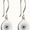 Jewelry Elements Silver | Elements Silver Silver Blue Cubic Zirconia Sun Burst Drop Earrings