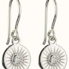 Jewelry Elements Silver | Elements Silver Silver Sun Burst Cubic Zirconia Centre Drop Earrings