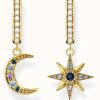 Jewelry Thomas Sabo Jewellery | Thomas Sabo Royalty Moon And Star Gold Plated Hoop Earrings