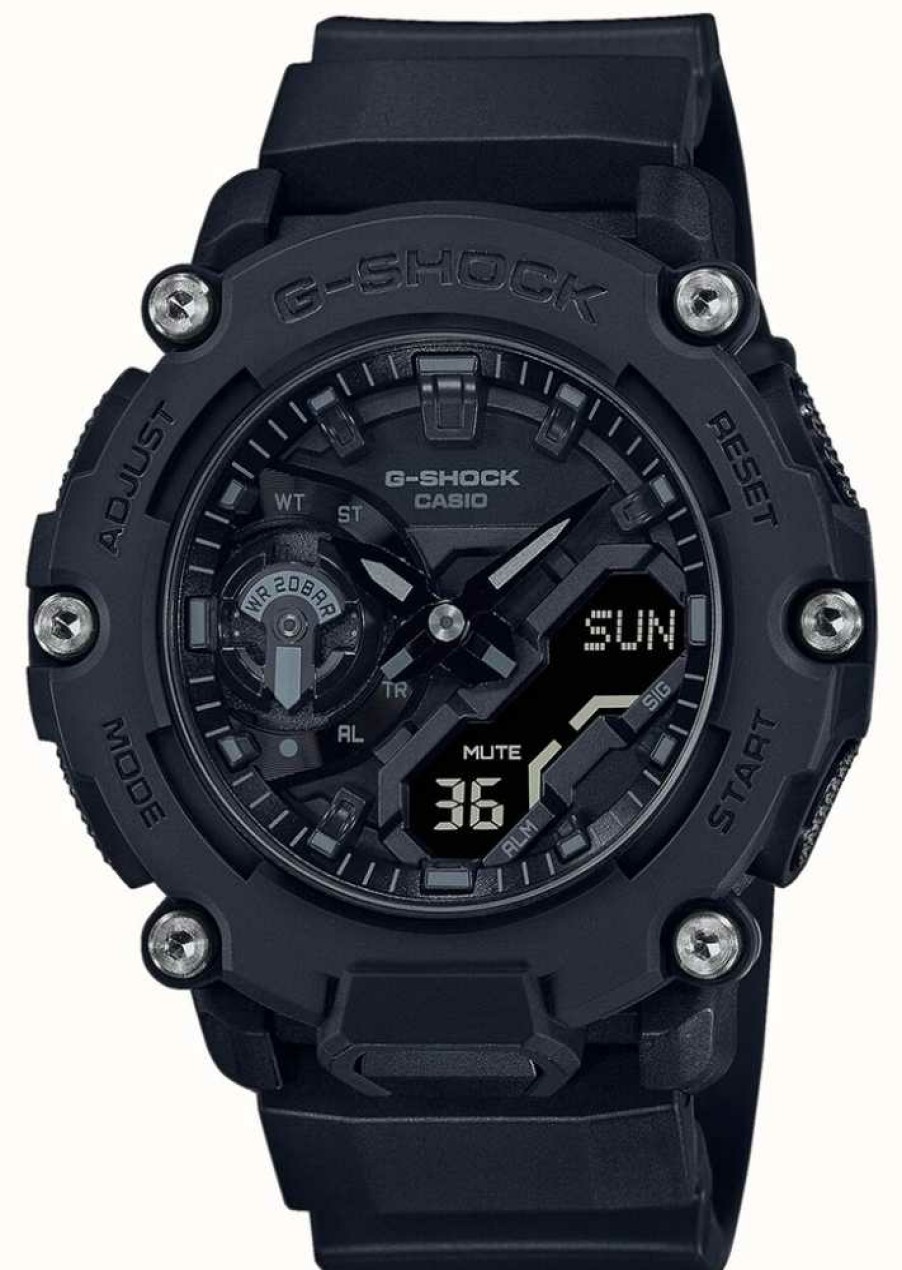 Men'S Casio | Casio G-Shock Black Monochrome Carbon Core Guard Watch