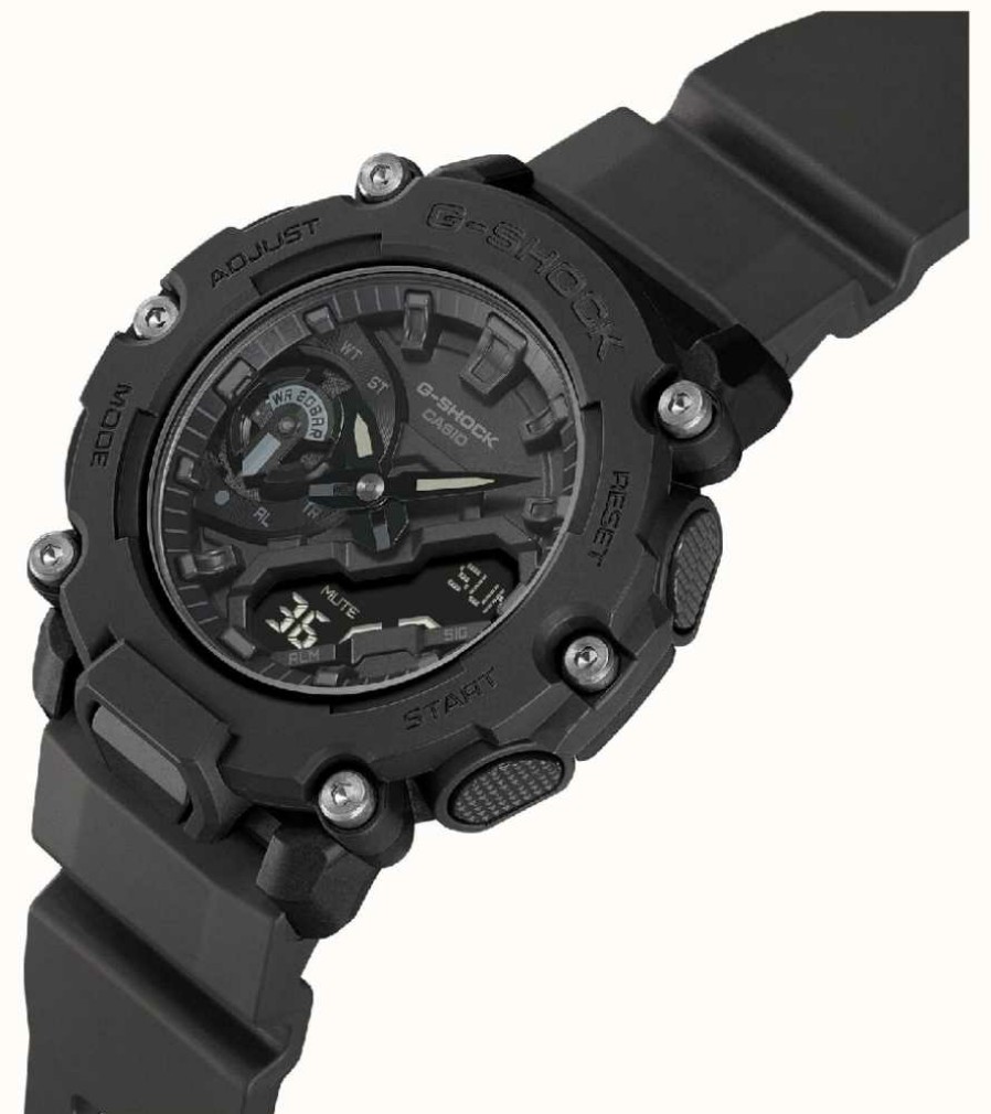 Men'S Casio | Casio G-Shock Black Monochrome Carbon Core Guard Watch