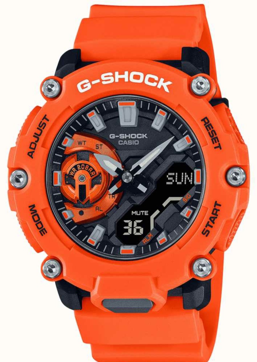 Women'S Casio | Casio G-Shock Carbon Core Guard Orange Watch