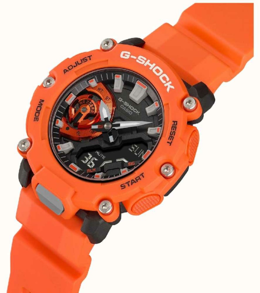 Women'S Casio | Casio G-Shock Carbon Core Guard Orange Watch