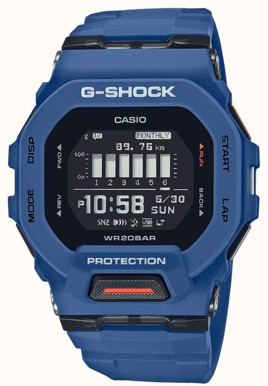 Men'S Casio | Casio G-Shock G-Squad Digital Quartz Blue Watch