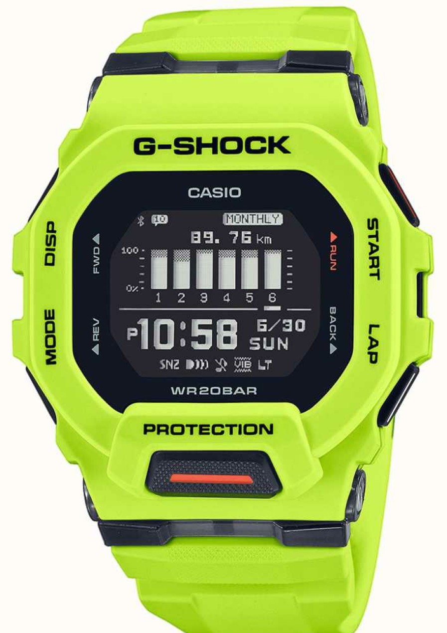 Men'S Casio | Casio G-Shock G-Squad Digital Quartz Lime Green Watch