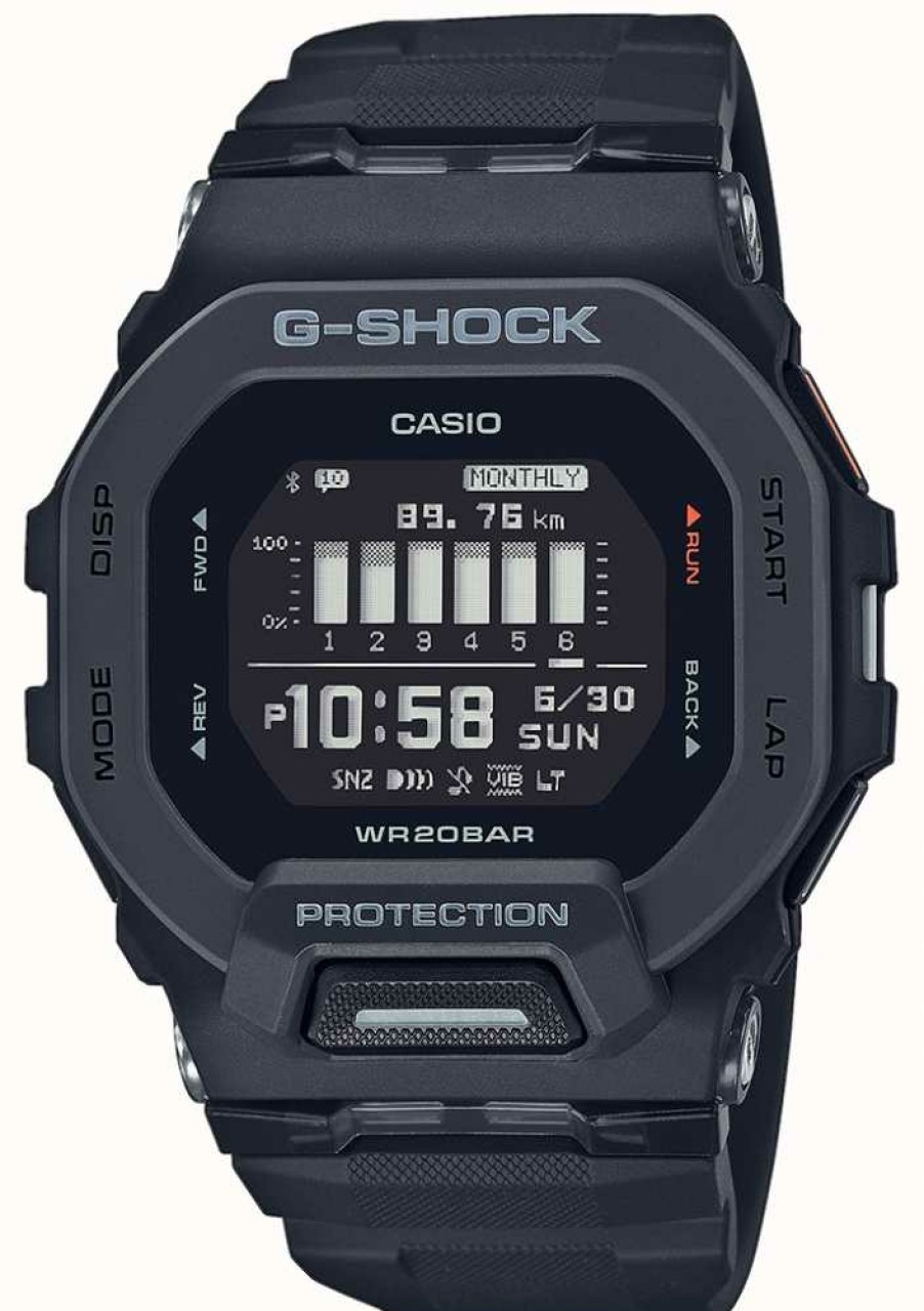 Men'S Casio | Casio G-Shock G-Squad Digital Black Watch