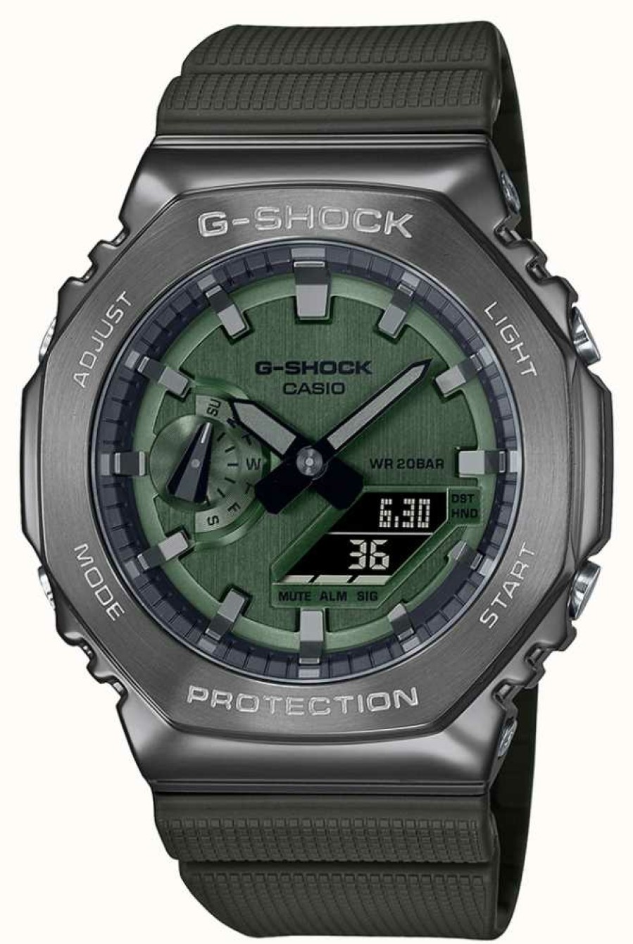 Men'S Casio | Casio G-Shock Green Dial Green Resin Strap