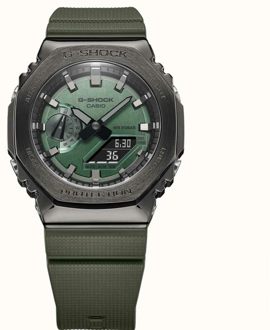 Men'S Casio | Casio G-Shock Green Dial Green Resin Strap